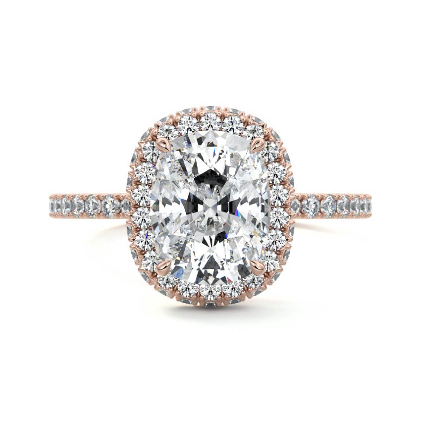 Cleo - Cushion Rose Gold Lab Grown Diamond Engagement Ring | Nura Lab