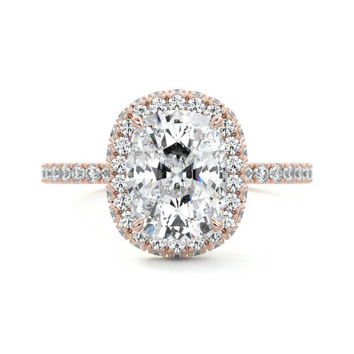 Cleo - Cushion Rose Gold Lab Grown Diamond Engagement Ring | Nura Lab