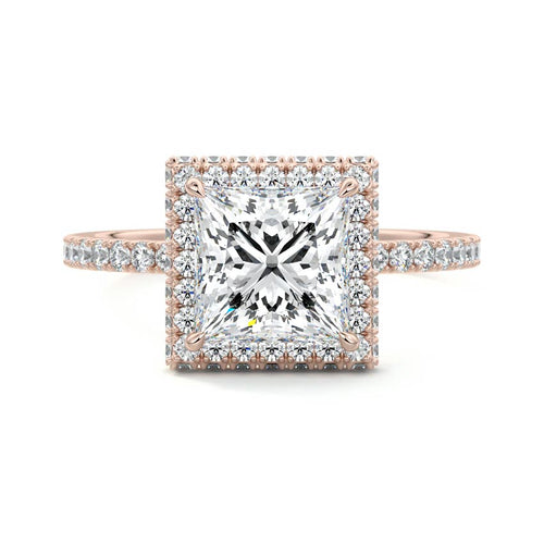 Cleo - Princess Rose Gold Lab Grown Diamond Engagement Ring | Nura Lab