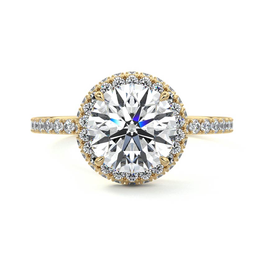 Cleo - Round Yellow Gold Engagement Ring Detail View | Nura Lab