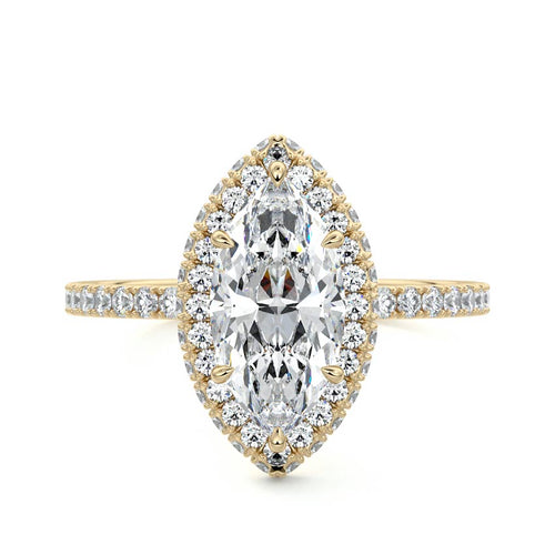 Cleo - Marquise Yellow Gold Lab Grown Diamond Engagement Ring | Nura Lab