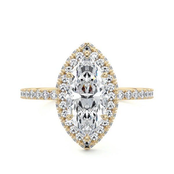 Cleo - Marquise Double Halo Pavé Lab Grown Diamond Engagement Ring