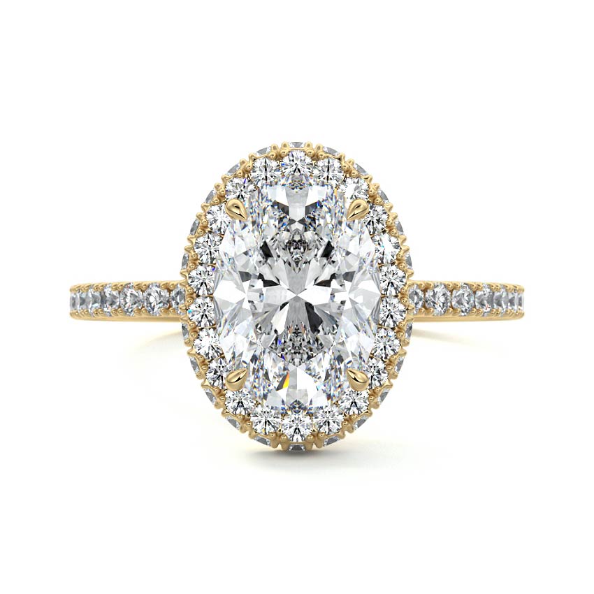 Cleo - Oval Yellow Gold Lab Grown Diamond Engagement Ring | Nura Lab
