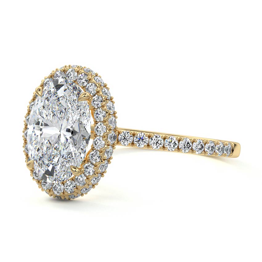 Cleo - Oval Yellow Gold Engagement Ring Profile View | Nura Lab