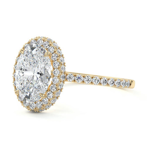 Cleo - Oval Yellow Gold Engagement Ring Profile View | Nura Lab