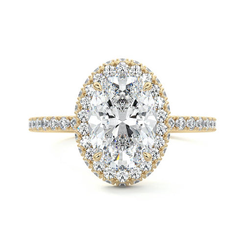 Cleo - Oval Yellow Gold Engagement Ring Detail View | Nura Lab