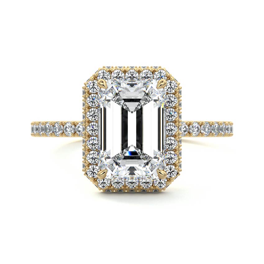 Cleo - Emerald Cut Yellow Gold Lab Grown Diamond Engagement Ring | Nura Lab