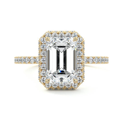 Cleo - Emerald Cut Yellow Gold Lab Grown Diamond Engagement Ring | Nura Lab