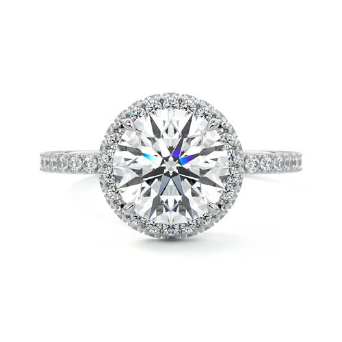 Cleo - Round White Gold Lab Grown Diamond Engagement Ring | Nura Lab