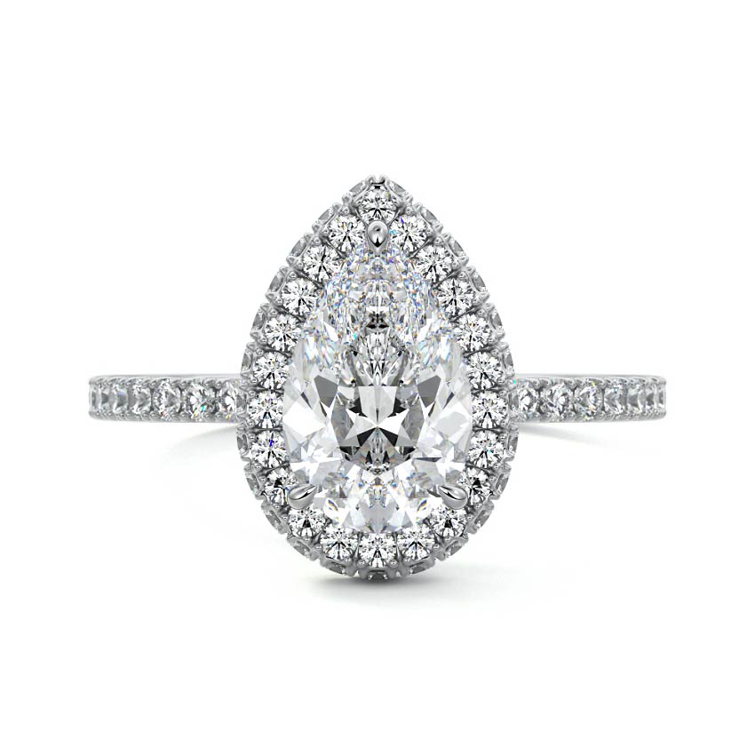 Cleo - Pear White Gold Lab Grown Diamond Engagement Ring | Nura Lab