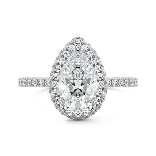 Cleo - Pear White Gold Lab Grown Diamond Engagement Ring | Nura Lab