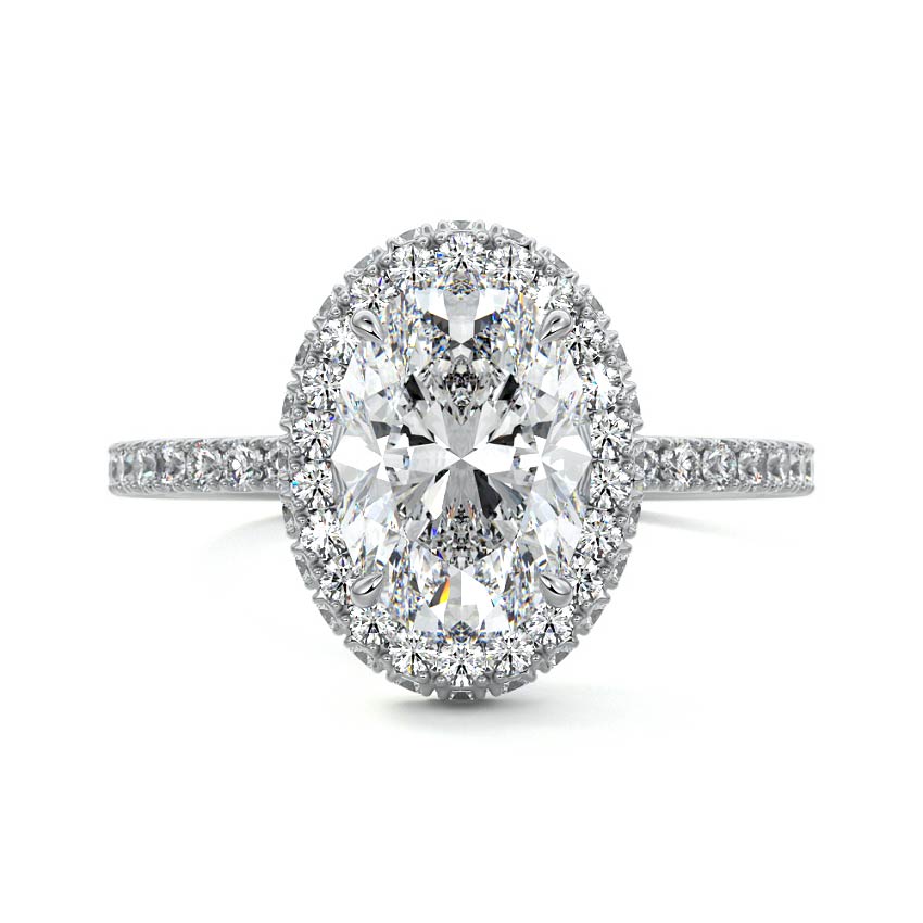 Cleo - Oval White Gold Lab Grown Diamond Engagement Ring | Nura Lab