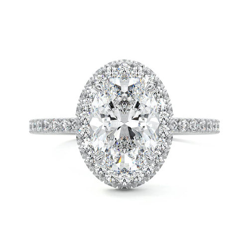 Cleo - Oval White Gold Lab Grown Diamond Engagement Ring | Nura Lab