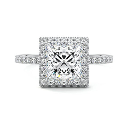 Cleo - Princess White Gold Lab Grown Diamond Engagement Ring | Nura Lab