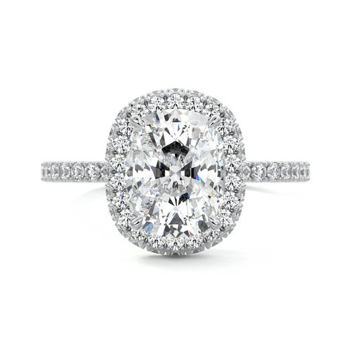 Cleo - Cushion Platinum Lab Grown Diamond Engagement Ring | Nura Lab
