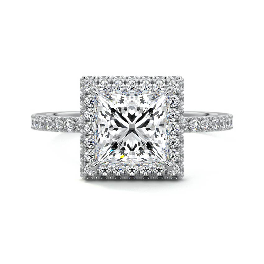 Cleo - Princess Platinum Lab Grown Diamond Engagement Ring | Nura Lab