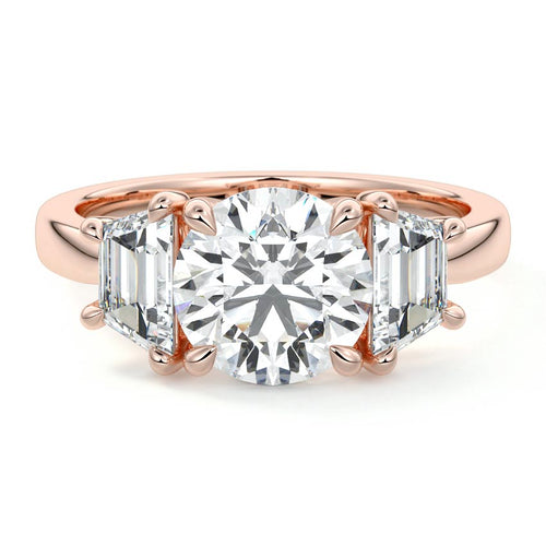 Cosima - Round Rose Gold Lab Grown Diamond Engagement Ring | Nura Lab