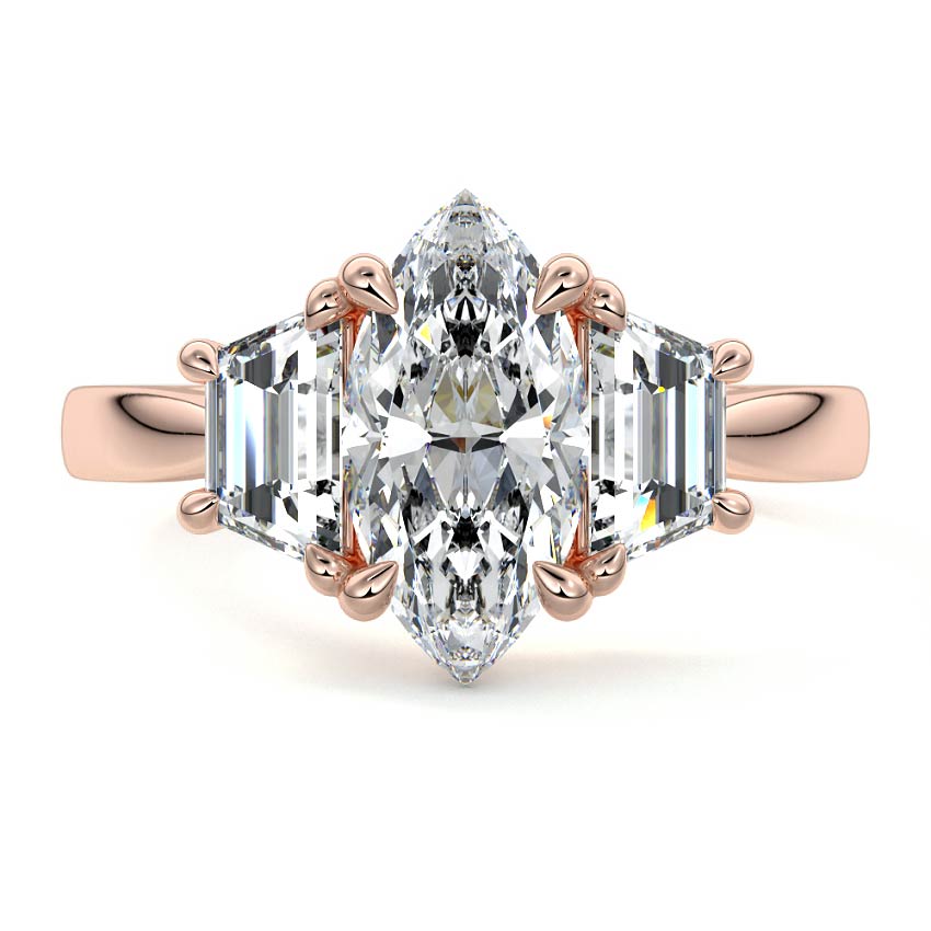 Cosima - Marquise Rose Gold Lab Grown Diamond Engagement Ring | Nura Lab