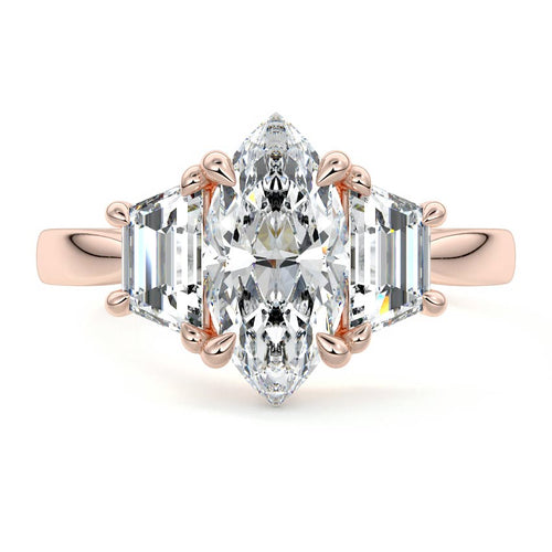 Cosima - Marquise Rose Gold Lab Grown Diamond Engagement Ring | Nura Lab