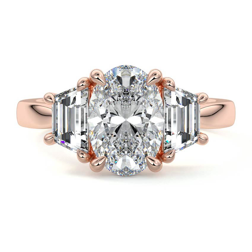 Cosima - Oval Rose Gold Lab Grown Diamond Engagement Ring | Nura Lab