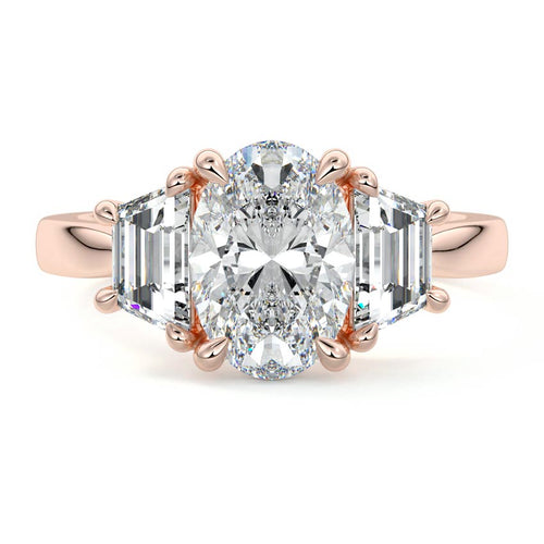 Cosima - Oval Rose Gold Lab Grown Diamond Engagement Ring | Nura Lab