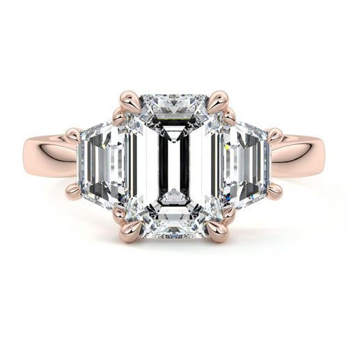 Cosima - Emerald Cut Rose Gold Lab Grown Diamond Engagement Ring | Nura Lab