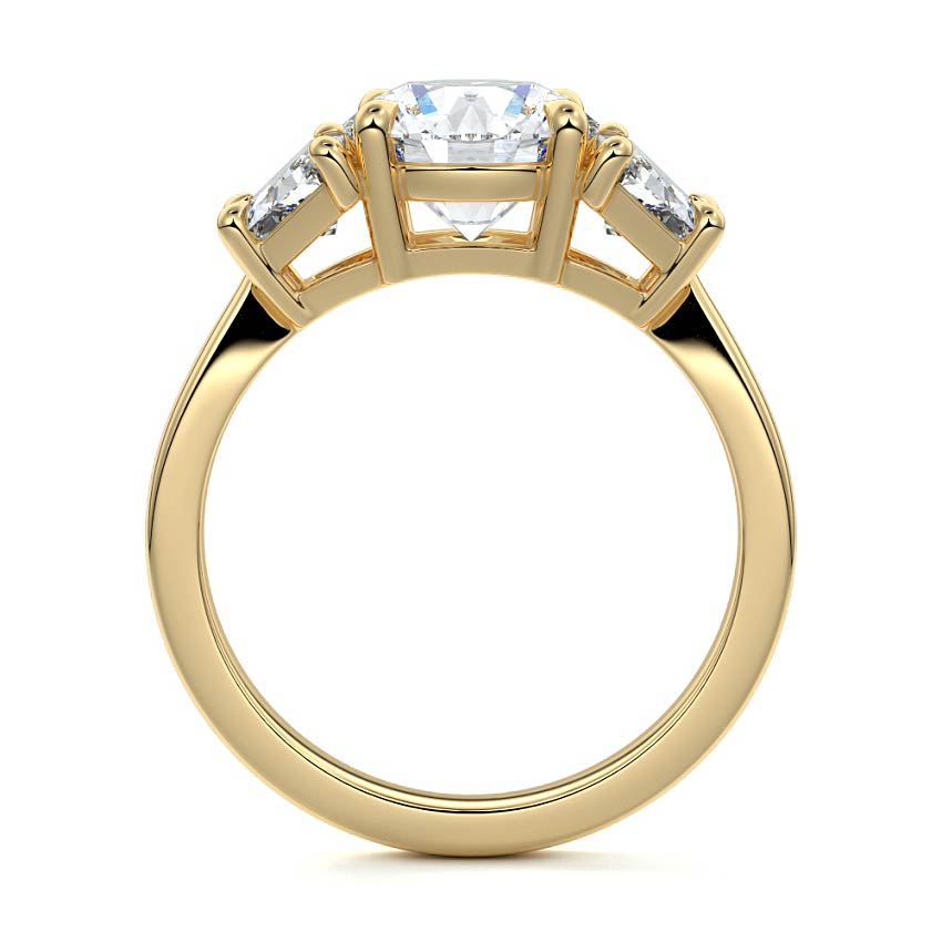 Cosima - Round Yellow Gold Engagement Ring Side View | Nura Lab