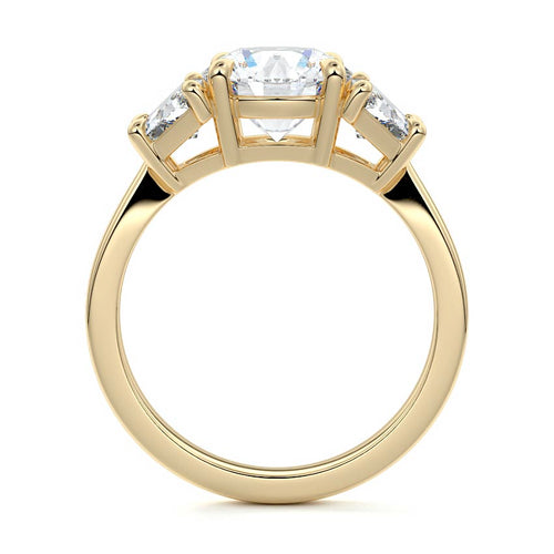 Cosima - Round Yellow Gold Engagement Ring Side View | Nura Lab
