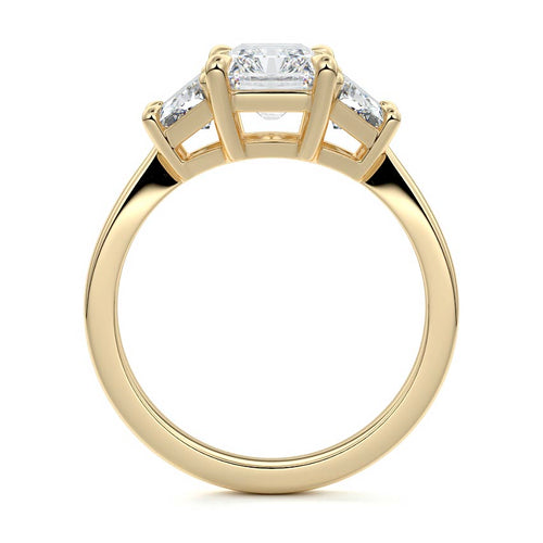 Cosima - Radiant Yellow Gold Engagement Ring Side View | Nura Lab