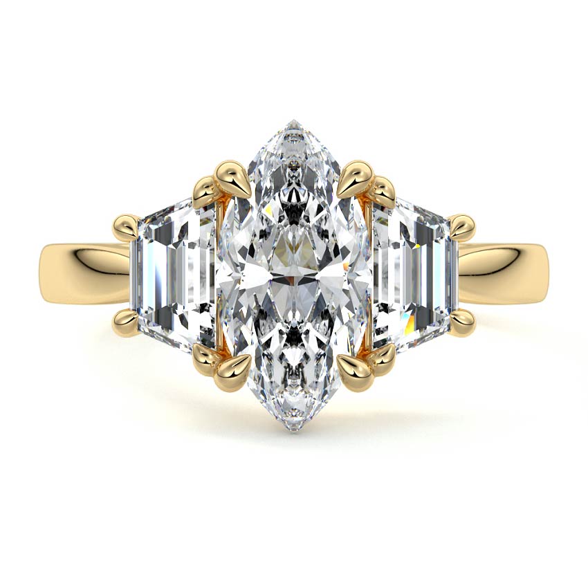 Cosima - Marquise Yellow Gold Lab Grown Diamond Engagement Ring | Nura Lab