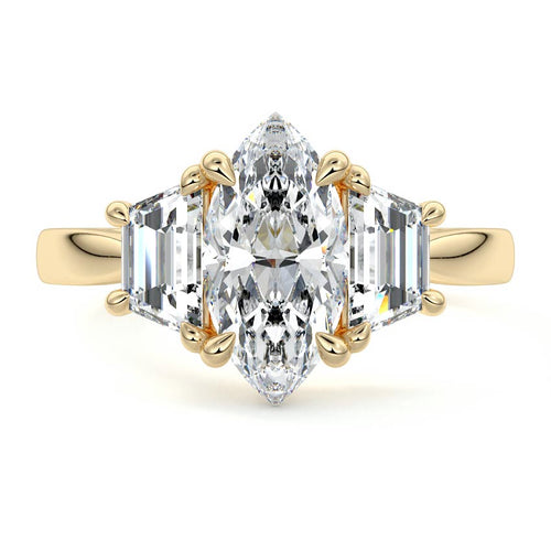 Cosima - Marquise Yellow Gold Lab Grown Diamond Engagement Ring | Nura Lab