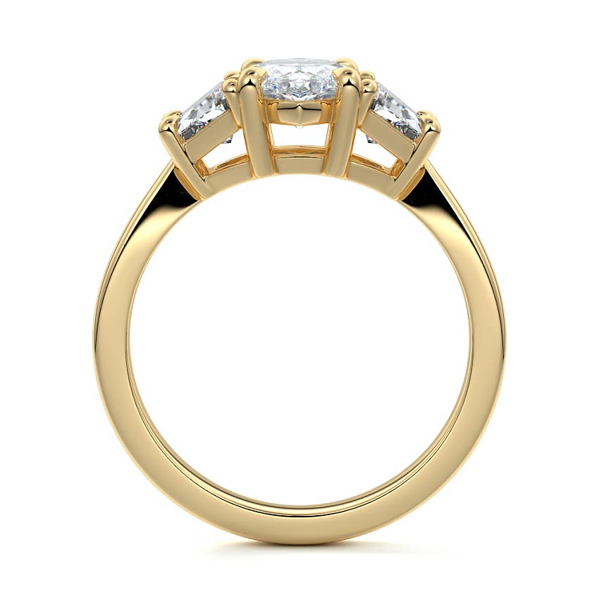 Cosima - Marquise Yellow Gold Engagement Ring Side View | Nura Lab