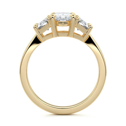 Cosima - Marquise Yellow Gold Engagement Ring Side View | Nura Lab