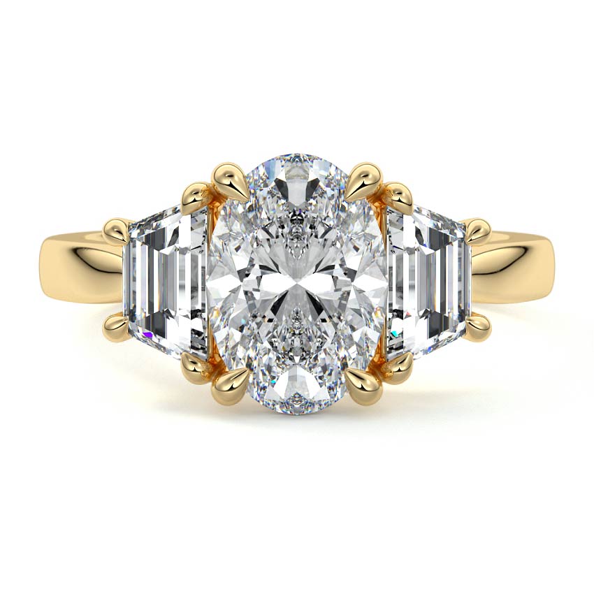 Cosima - Oval Yellow Gold Lab Grown Diamond Engagement Ring | Nura Lab