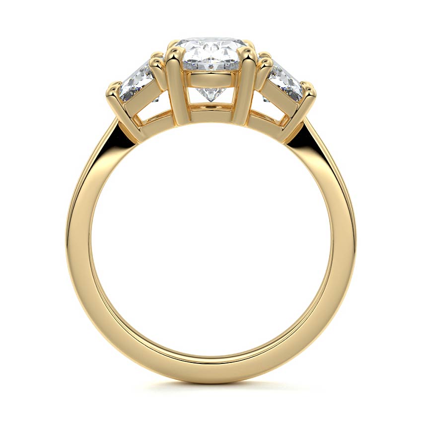 Cosima - Oval Yellow Gold Engagement Ring Side View | Nura Lab