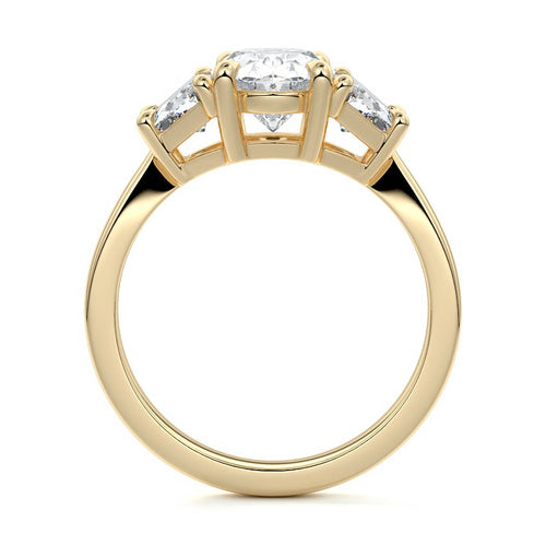 Cosima - Oval Yellow Gold Engagement Ring Side View | Nura Lab