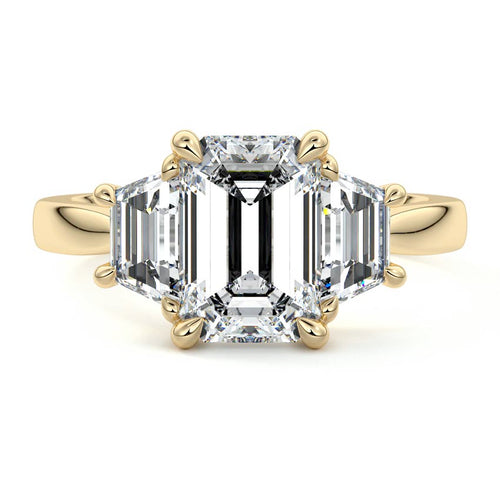 Cosima - Emerald Cut Yellow Gold Lab Grown Diamond Engagement Ring | Nura Lab