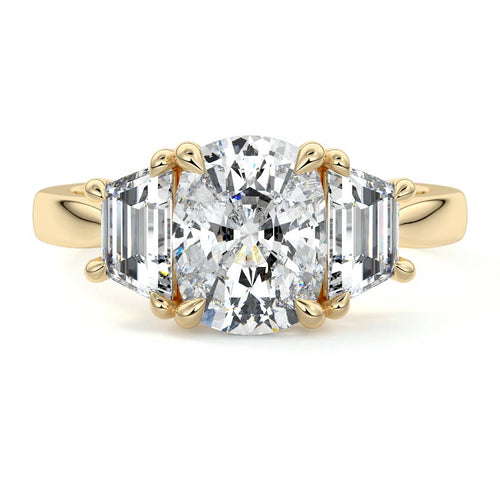 Cosima - Cushion Yellow Gold Lab Grown Diamond Engagement Ring | Nura Lab