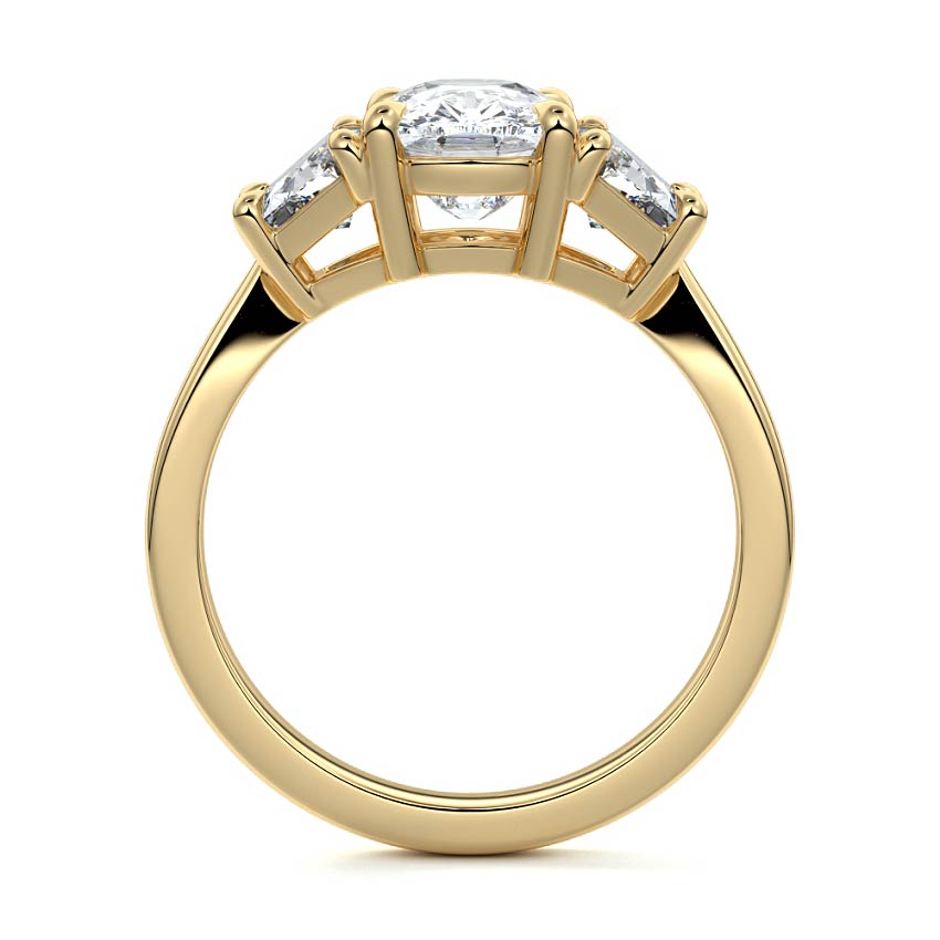Cosima - Cushion Yellow Gold Engagement Ring Side View | Nura Lab