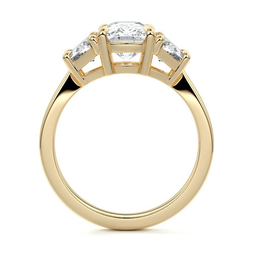 Cosima - Cushion Yellow Gold Engagement Ring Side View | Nura Lab