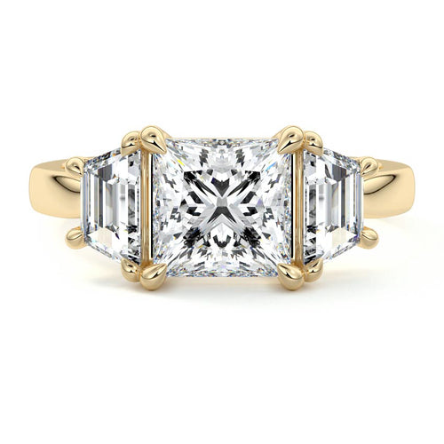 Cosima - Princess Yellow Gold Lab Grown Diamond Engagement Ring | Nura Lab