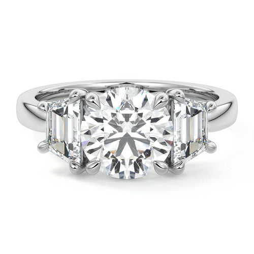 Cosima - Round White Gold Lab Grown Diamond Engagement Ring | Nura Lab