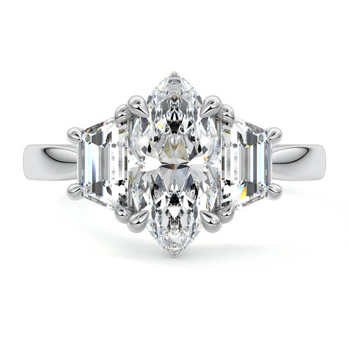 Cosima - Marquise White Gold Lab Grown Diamond Engagement Ring | Nura Lab