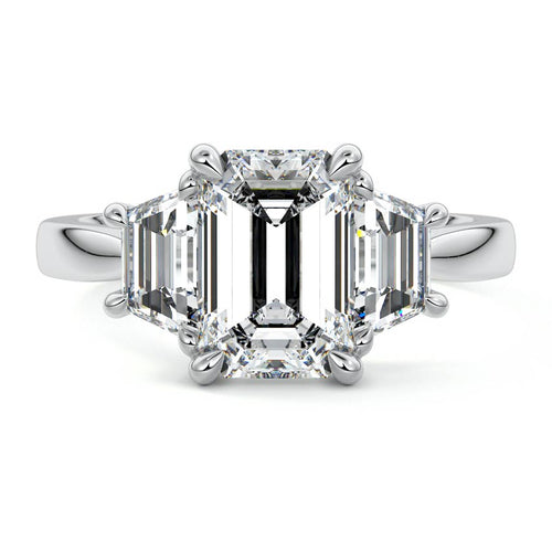 Cosima - Emerald Cut White Gold Lab Grown Diamond Engagement Ring | Nura Lab