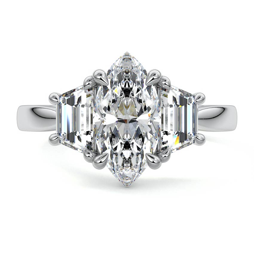 Cosima - Marquise Platinum Lab Grown Diamond Engagement Ring | Nura Lab