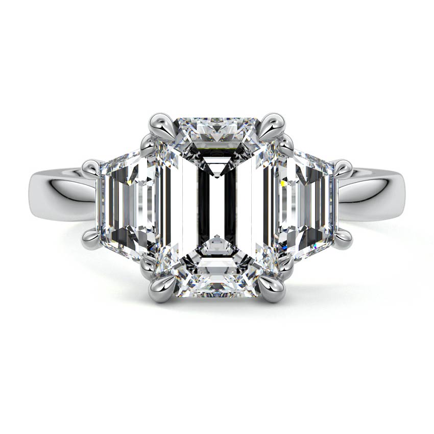 Cosima - Emerald Cut Platinum Lab Grown Diamond Engagement Ring | Nura Lab