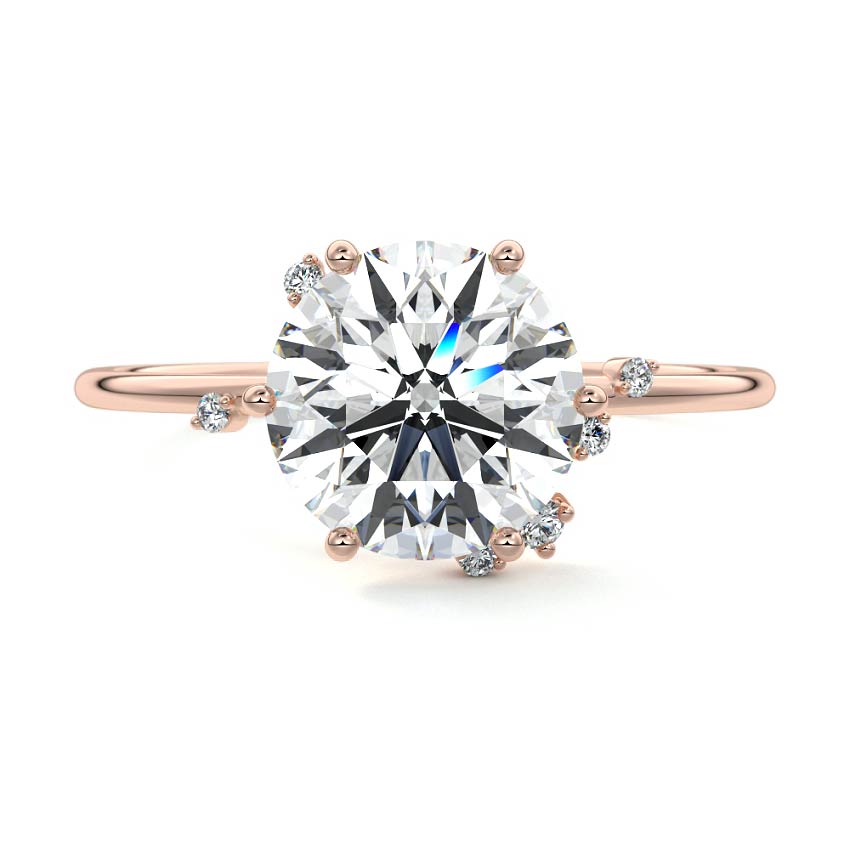 Cyra - Round Rose Gold Lab Grown Diamond Engagement Ring | Nura Lab