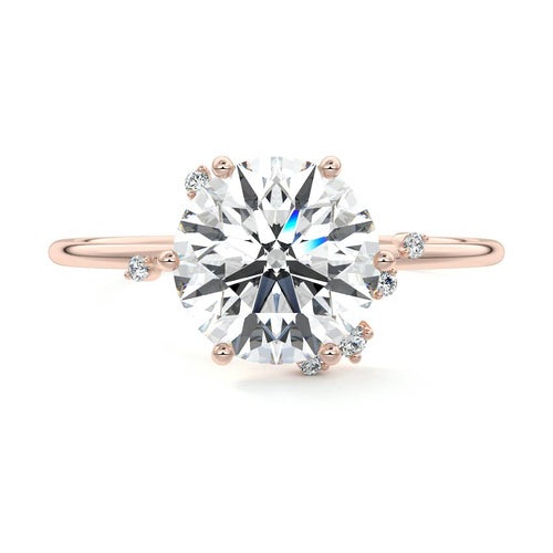 Cyra - Round Rose Gold Lab Grown Diamond Engagement Ring | Nura Lab