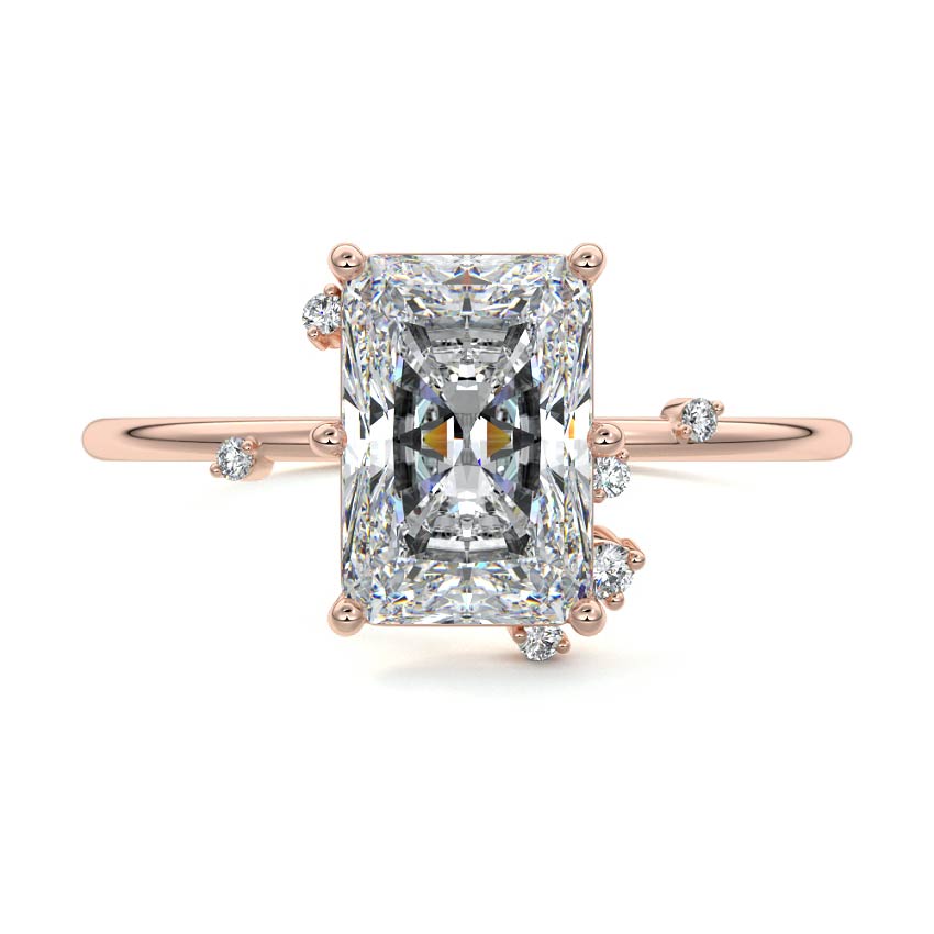 Cyra - Radiant Rose Gold Lab Grown Diamond Engagement Ring | Nura Lab