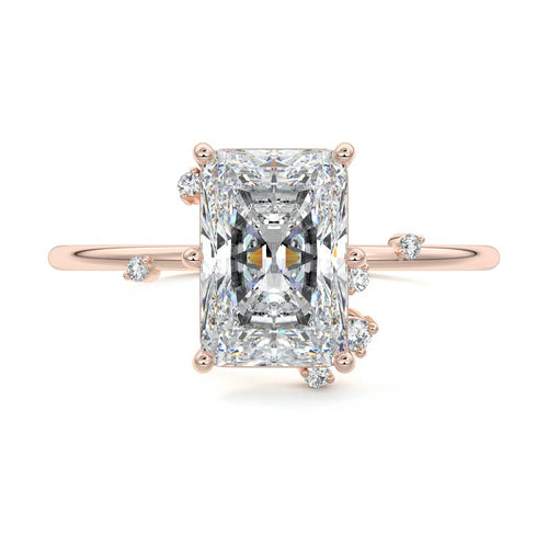 Cyra - Radiant Rose Gold Lab Grown Diamond Engagement Ring | Nura Lab